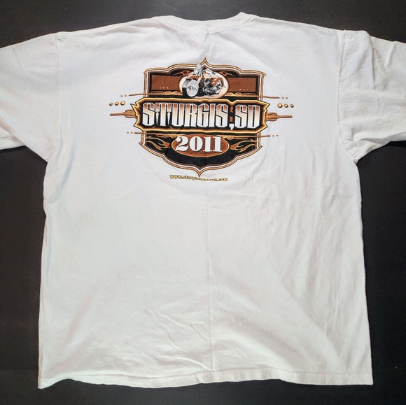 Sturgis Motorcycle Rally 2011 T-Shirt Men’s Size XL White Anvil Bikercore - Picture 2 of 7